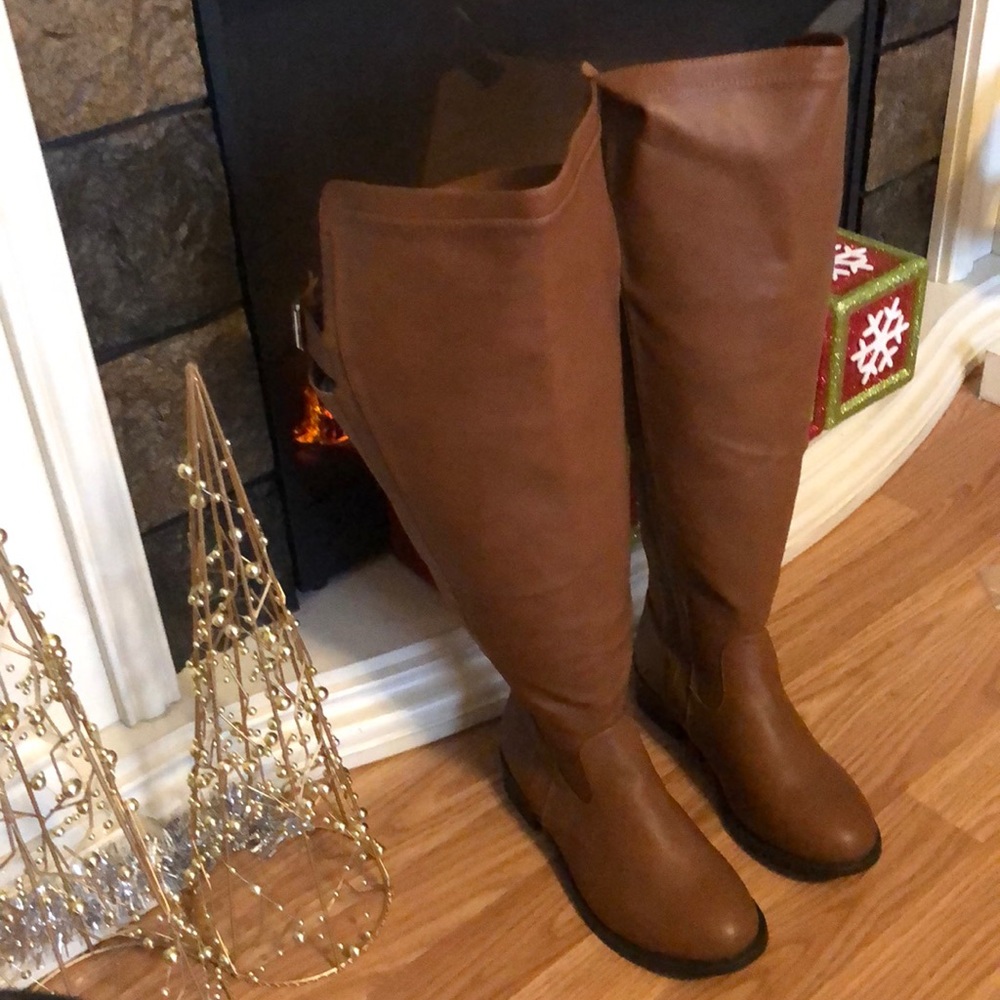 Cognac Over the Knee Torrid Boots 8W-WC NWT